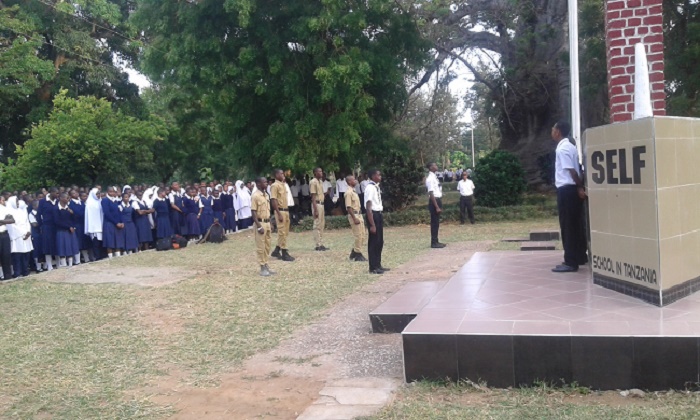 SCOUTS ATTENDING MONDAY MORNING PARADE DURING FLAG RISING